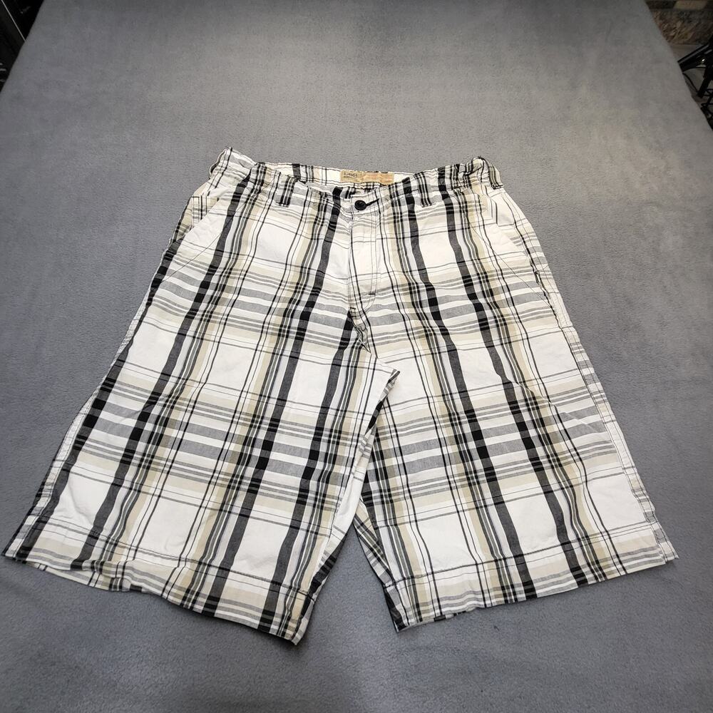 Lee Dungarees Shorts Men 33 Plaid Y2K Preppy